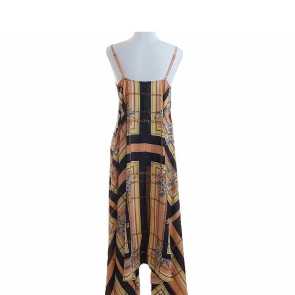 New NANETTE LEPORE COLORFUL
MUTLI PATTERN SLEEVELESS
ASYMMETRICAL MAXI DRESS - Picture 8 of 9